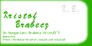 kristof brabecz business card